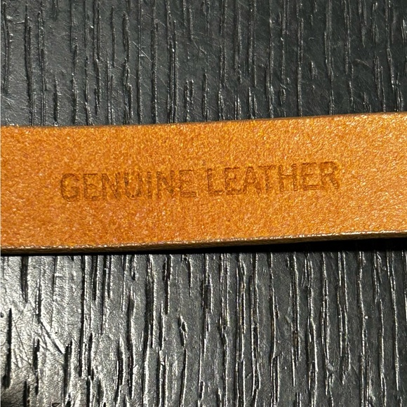 BCBG MAXAZRIA BELT GENUINE LEATHER BROWN CROC ANIMAL PRINT - Picture 5 of 8